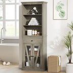 67 Tall Bathroom Cabinet Storage, Storage Cabinet with Shelves