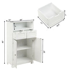Meuble de rangement de salle de bain Gymax en bois avec 2 compartiments - Voir les détails