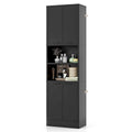 Armoire de rangement de salle de bain Costway 75 pouces de haut avec 4 portes et 2 ouvertes - Voir les détails