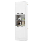 Armoire de rangement de salle de bain Costway 75 pouces de haut avec 4 portes et 2 ouvertes - Voir les détails