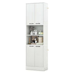 Armoire de rangement de salle de bain Costway 75 pouces de haut avec 4 portes et 2 ouvertes - Voir les détails