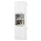 Armoire de rangement de salle de bain Costway 75 pouces de haut avec 4 portes et 2 ouvertes - Voir les détails