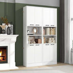 Armoire de rangement de salle de bain Costway 75 pouces de haut avec 4 portes et 2 ouvertes - Voir les détails