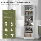 Armoire de rangement de salle de bain Costway 75 pouces de haut avec 4 portes et 2 ouvertes - Voir les détails
