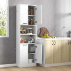 Armoire de rangement de salle de bain Costway 75 pouces de haut avec 4 portes et 2 ouvertes - Voir les détails