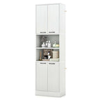 Armoire de rangement de salle de bain Costway 75 pouces de haut avec 4 portes et 2 ouvertes - Voir les détails