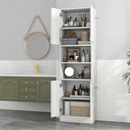 Armoire de rangement de salle de bain Costway 75 pouces de haut avec 4 portes et 2 ouvertes - Voir les détails