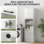 Armoire de rangement de salle de bain Costway 75 pouces de haut avec 4 portes et 2 ouvertes - Voir les détails