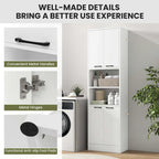 Armoire de rangement de salle de bain Costway 75 pouces de haut avec 4 portes et 2 ouvertes - Voir les détails