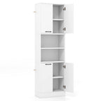 Armoire de rangement de salle de bain Costway 75 pouces de haut avec 4 portes et 2 ouvertes - Voir les détails