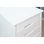Armoire de rangement roulante blanche 26 pouces avec 6 tiroirs