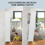 Armoire de rangement haute pour salle de bain Gymax avec porte en verre et colonne de rangement pour linge