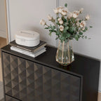 Meuble à chaussures noir contemporain avec étagères escamotables dissimulées et organisateur vertical