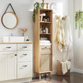 Armoire à linge en rotin naturel, armoire à serviettes de salle de bain moderne
