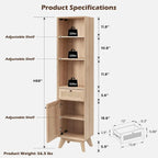 Armoire à linge en rotin naturel, armoire à serviettes de salle de bain moderne