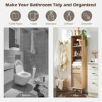 Armoire à linge en rotin naturel, armoire à serviettes de salle de bain moderne