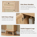 Armoire à linge en rotin naturel, armoire à serviettes de salle de bain moderne