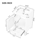 Meuble-lavabo de 50 cm avec vasque intégrée, meuble-lavabo moderne, meuble de salle de bain compact avec porte vitrée et tiroir