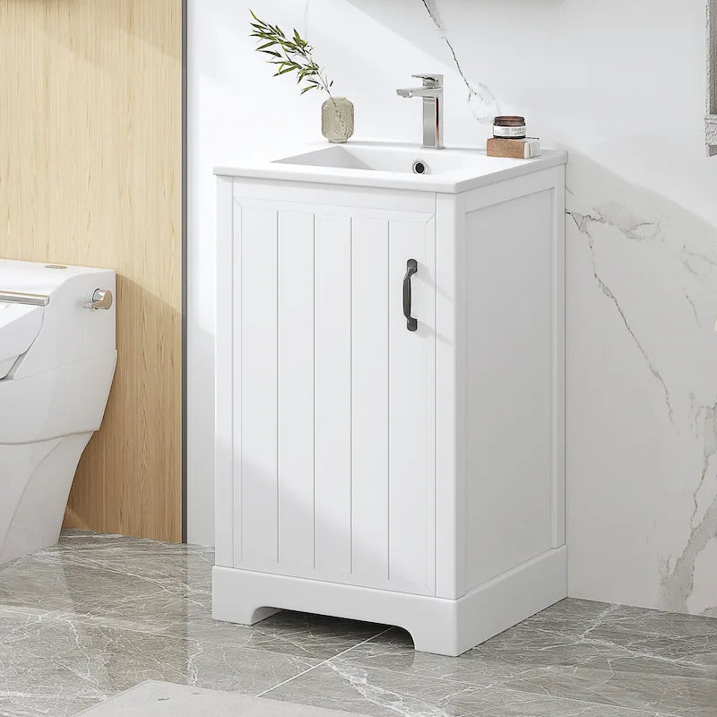 Ensemble de 20 meubles-lavabos avec vasque en céramique, meuble-lavabo moderne avec porte à fermeture douce