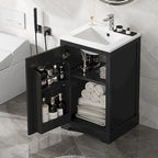 Ensemble de 20 meubles-lavabos avec vasque en céramique, meuble-lavabo moderne avec porte à fermeture douce