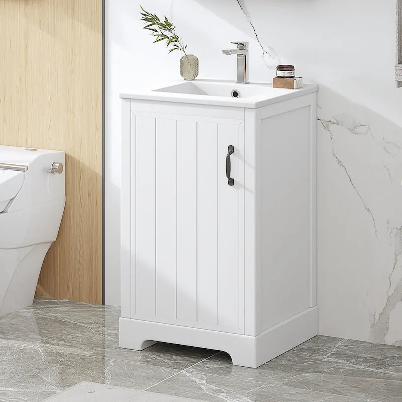 Ensemble de 20 meubles-lavabos avec vasque en céramique, meuble-lavabo moderne avec porte à fermeture douce