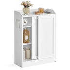 Meuble de salle de bain avec portes coulissantes et étagères réglables, idéal pour ranger vos accessoires de salle de bain - 60 cm (L) x 20 cm (l) x 80 cm (H)