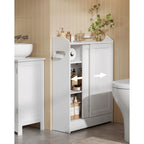 Meuble de salle de bain avec portes coulissantes et étagères réglables, idéal pour ranger vos accessoires de salle de bain - 60 cm (L) x 20 cm (l) x 80 cm (H)