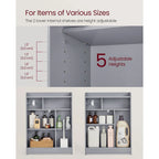 Meuble de salle de bain avec portes coulissantes et étagères réglables, idéal pour ranger vos accessoires de salle de bain - 60 cm (L) x 20 cm (l) x 80 cm (H)