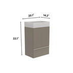 Meuble-lavabo simple vasque, meuble-lavabo autoportant moderne à motif quadrillé avec poignée dissimulée, meuble de salle de bain en bois
