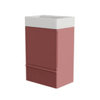 Meuble-lavabo simple vasque, meuble-lavabo autoportant moderne à motif quadrillé avec poignée dissimulée, meuble de salle de bain en bois