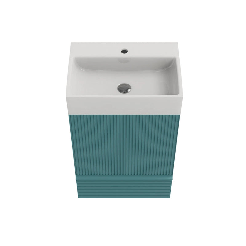 Meuble-lavabo simple vasque, meuble-lavabo autoportant moderne à motif quadrillé avec poignée dissimulée, meuble de salle de bain en bois