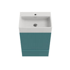 Meuble-lavabo simple vasque, meuble-lavabo autoportant moderne à motif quadrillé avec poignée dissimulée, meuble de salle de bain en bois