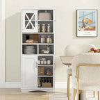 Armoire de salle de bain haute Costway, grand meuble de rangement au sol avec revêtement acrylique - Voir les détails