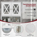 Armoire de salle de bain haute Costway, grand meuble de rangement au sol avec revêtement acrylique - Voir les détails