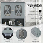 Armoire de salle de bain haute Costway, grand meuble de rangement au sol avec revêtement acrylique - Voir les détails