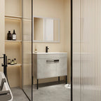 Meuble-lavabo de salle de bain de 61 cm/76 cm/91 cm avec vasque, sur pied ou murale, ensemble vasque en céramique avec étagère réglable