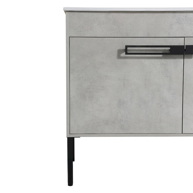 Meuble-lavabo de salle de bain de 61 cm/76 cm/91 cm avec vasque, sur pied ou murale, ensemble vasque en céramique avec étagère réglable