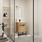 Meuble-lavabo de salle de bain de 61 cm/76 cm/91 cm avec vasque, sur pied ou murale, ensemble vasque en céramique avec étagère réglable