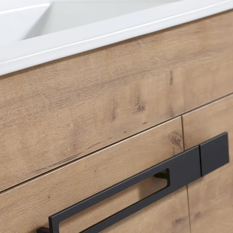 Meuble-lavabo de salle de bain de 61 cm/76 cm/91 cm avec vasque, sur pied ou murale, ensemble vasque en céramique avec étagère réglable