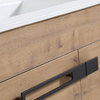 Meuble-lavabo de salle de bain de 61 cm/76 cm/91 cm avec vasque, sur pied ou murale, ensemble vasque en céramique avec étagère réglable