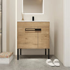 Meuble-lavabo de salle de bain de 61 cm/76 cm/91 cm avec vasque, sur pied ou murale, ensemble vasque en céramique avec étagère réglable