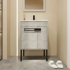 Meuble-lavabo de salle de bain de 61 cm/76 cm/91 cm avec vasque, sur pied ou murale, ensemble vasque en céramique avec étagère réglable