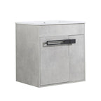 Meuble-lavabo de salle de bain de 61 cm/76 cm/91 cm avec vasque, sur pied ou murale, ensemble vasque en céramique avec étagère réglable