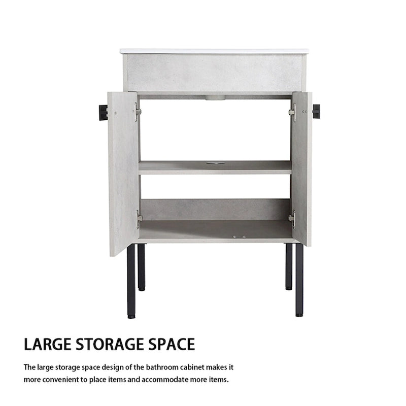 Meuble-lavabo de salle de bain de 61 cm/76 cm/91 cm avec vasque, sur pied ou murale, ensemble vasque en céramique avec étagère réglable