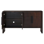 Buffet en bois à 4 portes avec étagères réglables et longues poignées