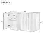 Buffet à 4 portes cannelées avec étagères réglables