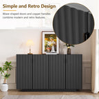 Buffet à 4 portes cannelées avec étagères réglables