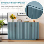 Buffet à 4 portes cannelées avec étagères réglables