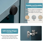 Buffet à 4 portes cannelées avec étagères réglables