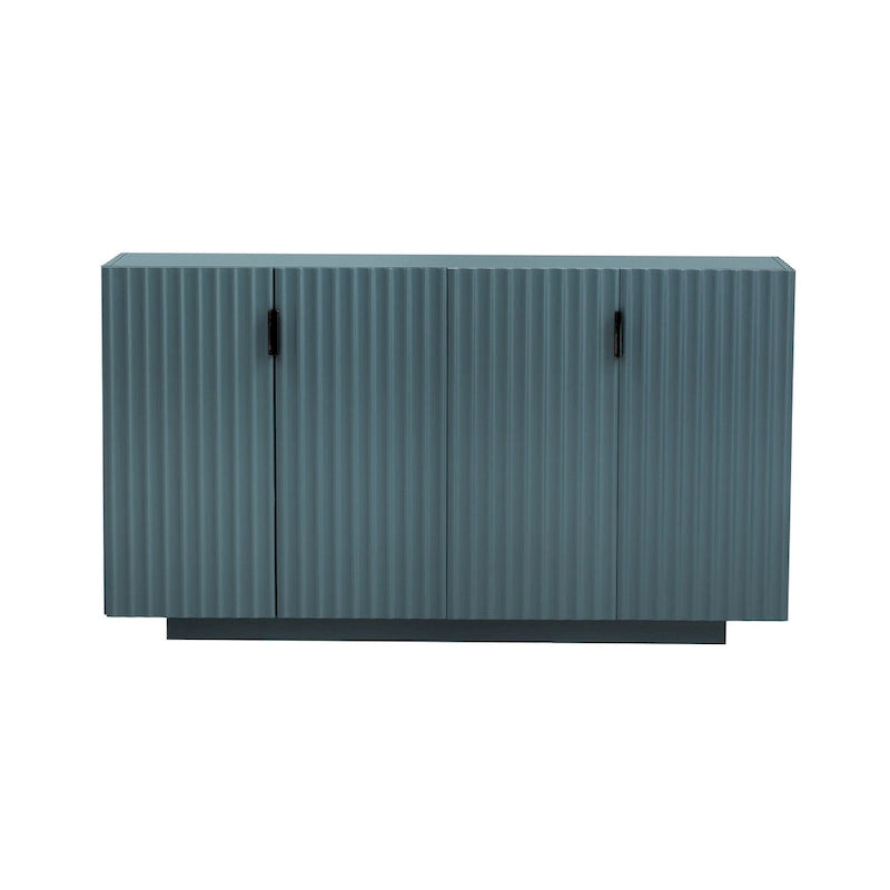 Buffet à 4 portes cannelées avec étagères réglables